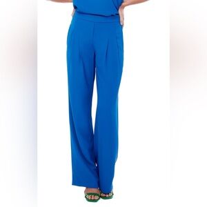 I Love Tyler Madison Selena Vegan Silk Wide Leg pant in cobalt blue